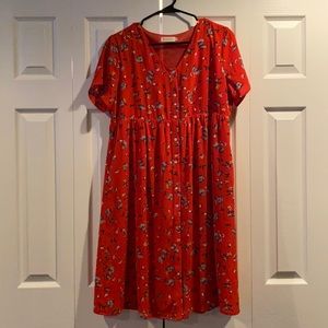 Red Floral Dress